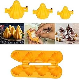 Garden Of Arts Multi Utility Plastic Modak Mould Set for Ganesh Festival Includes 3 Different Size of Modak and One Modak Patti-image-48