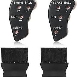 Jenaai 2 Pack Baseball Umpire Indicator with Umpire Brush Black 4 Wheel Baseball Call Order Indicator Umpire Counter Clicker Outs Innings Balls and Strike Clicker for Softball Referee Equipment-image-79