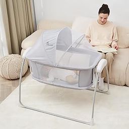 R for Rabbit Lullabies Smart 4 in 1 Automatic Swing Electric Baby Cradle, Convertible Cot Bedside Bassinet and Playpen with Remote Control, Bluetooth, Timer & Music for Kids 0-2 Year Upto 15 KG (Grey)-image-85