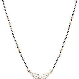 American Diamond Rose Gold Plated Designer Mangalsutra for Girls and Women (With Chain) (Style 4)-image-36