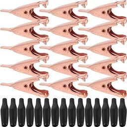 15pcs Smoothing Metal Crocodile Clamp Jawed Alligator Clip Copper Crocodile Clamp Metal Clip with Microscopic Tip-picture-29
