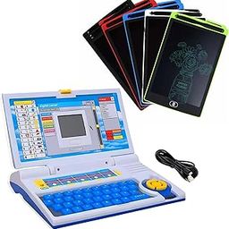 Little Rishi Kids Learning Laptop + 8.5" Tablet | 20 Engaging Educational Activities | Teaches ABCs, Words, Numbers, Music, Logic & Memory | Early Learning Toy for Ages 2-5-11