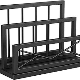 INDIDECOR 2962 Desktop Mail Organizer, Desk Mail Organizer with 3-Slot Matte Black Metal Desktop Mail Sorter, Metal Storage File Holder Letter Sorter Organizer for Home or Office Desktop, Black-image-78