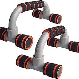 GOCART WITH G LOGO Push Up Bar Stand Pair Work Out Stand With Comfort Grip And Ergonomic Angle Foam Handles For Floor Workout Stand For Men & Women Pectorals Muscle Building Fitness Push Up Bar For Home And Gym Fitness ( Red & Grey Color )-18