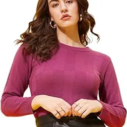 modeve Self Design Round Neck Casual Women Sweater for Winter||Winterwear||-picture-3