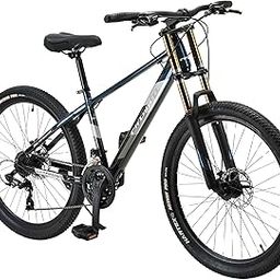 FitTrip Super Dominator 26 Inch Stunt MTB | 21 SPD Shimano Gearset | Dual Crown Suspension | Jak 7 Disk Brakes | Dual Tone Paintjob With Crystals | Stunt Cycle (Mariana Teal Blue) Unisex-Adult-image-75