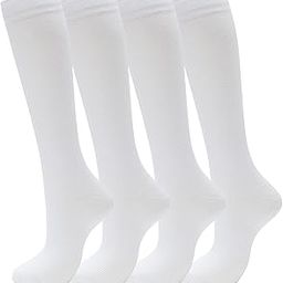 4 Pairs Compression Socks for Women & Men 20-30mmHg Knee High Nurse Pregnant Medical Running Travel Athletic socks-image-44