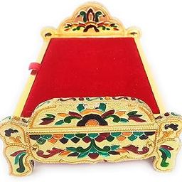 Chircrafts Laddu Gopal Super Soft Luxury Look Peacock Bed (8 x 6 x 4.5) INCHES-image-5