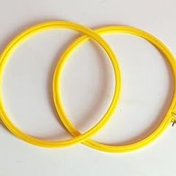 Plastic Embroidery Hoop Ring Frame (2 Pcs) (Yellow) 9 inch-image-47