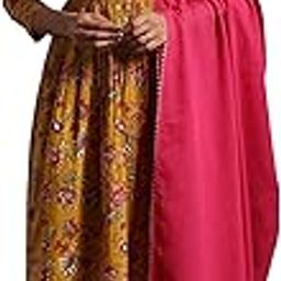 Women's Printed Cotton Anarkali Kurta Trouser With Dupatta Set-image-10