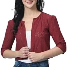 rayware Women's Stylish net Shrug-picture-10