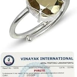 AAA Natural Pyrite Crystal Stone Adjustable Ring Charged by Reiki Grandmaster & Vastu Expert For Unisex Adult-image-28