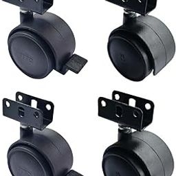 Caster Wheel Combo 2 withBreak + 2 Without Break 180Kg Weight Capacity 50mm for Furniture Black Twin Wheel Plywood Castor Plate with Lock/Stopper/Break Pack of 4 Pcs-image-30