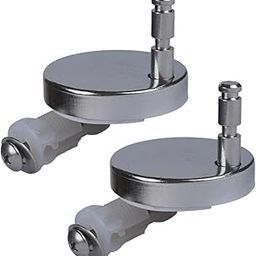 JKC SS Seat Cover Hinges Kit for Hindware Wall Hung and One Piece Toilet Soft Close Hydraulic Seat Cover (45mm - Round SS Cap)-picture-1