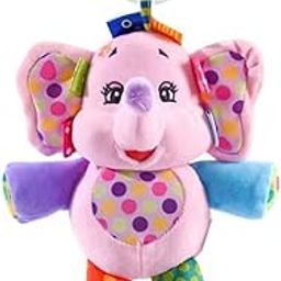 Jinglers Musical Soft Toys for Kids | Hanging Toys for Babies Perfect for Travelling | Gift for Baby Girl and Boys 0-6, 6-12, 12-24 Months (Musical Pink Elephant Toy with Hanging Ring)-image-12