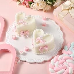 CANDLE_CABINETS 2 Pcs Coquette Heart Candles Pink Bow Party Cute Supplies Bow Party Decorations Soy Wax Scented Candle Gift for Coquette Bachelorette Wedding Bridal Baby Shower Birthday Gift-image-21