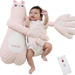 Toy Hues Baby Sleep Soother with Adjustable Patting – Newborn Comfort Pillow, Sleep Aid for Babies, Startle Prevention, Remote Control, Washable Cushion-Pink Rabbit-15