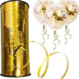 Party Propz foil Golden Balloon Curling Ribbons - 100Mtr For Wedding Birthday Gift Party/Balloons Decoration Items-image-89