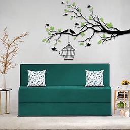 Casaliving Mapron 2 Seater Sofa Cum Bed with 2 Cushions for Living Room (Pine Fabric) Premium Fabric Sofa 4x6 Feet-image-47