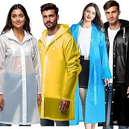 Unisex Raincoat With Hood - Black (Pack of 2) | Waterproof Rain Poncho | eva Material | Reusable | Lightweight | Fashionable |Raincoat for Men and Women-image-9