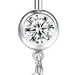 Womens Navel Belly Button Piercing Silver Zircon Butterfly Bananabell Ring: Pack of 1 (SRFAJW/A2SZB)-image-75