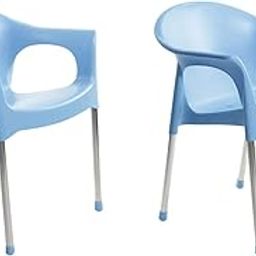 Cello Metallo Without Cushion Chair (Plastic,Blue,2 Pieces)-30
