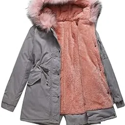 ftk Women's Mid-Length Hooded Winter Parka Coat | Warm Plus Velvet Cotton Jacket with Zipper Closure (MST32)-picture-16