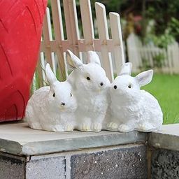 Wonderland Poly Resin Three Joint Rabbits (White) for Garden Decoration, Home Decoration, Lawn Decor, Animal Figures-image-26