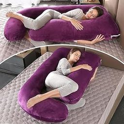Softac Safe Multifunctional Microfiber G Shaped Pregnancy Pillow/Maternity Pillow. (Wine-G-2)-image-96