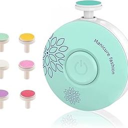 Round Baby Nail Trimmer with 6 Grinding Heads | Clippers Light Electric Care Tool & Accessories-image-16