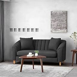 Casaliving Doraldo 2 Seater Sofa Set for Living Room (Black Colour) Premium Fabric Sofa-image-72