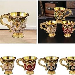 Vintage Medieval Goblet Retro for Dinners Parties Desktop Decoration Wedding Gold White-image-63