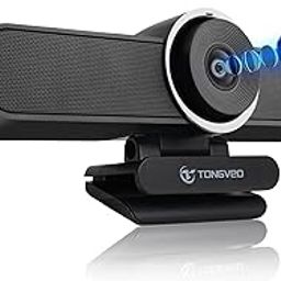TONGVEO 4K Conference Room Webcam with Dual Microphones and Speaker, Computer Video Camera with Wide Angle AI Auto Framing for Streaming Meeting, Microsoft Teams, Zoom, OBS, PC-12