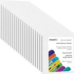 Canvas Board for Acrylic, Gouache, Watercolour,Ink Painting Board, Art Supplies for Artist (100% Cotton Canvas)(12 PC (4x4Inches))-8