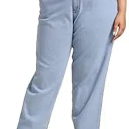 HIGH Star Women Plus Size Blue Stretchable Mom Fit Jeans-image-2