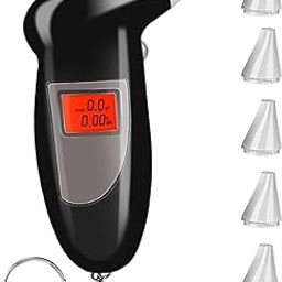 Real Instruments Portable Digital LCD Display Breath Alcohol Tester Alcohol Meter Alcohol Breath Tester Police Breathalyzer Analyser Detector with 5 Mothpiece AT-03-image-22