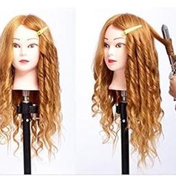APTRIM Professional Hair Styling Practice Mannequin Head with Clamp Stand Ideal for Dyeing, Tonging & Braiding (Golden)-image-5
