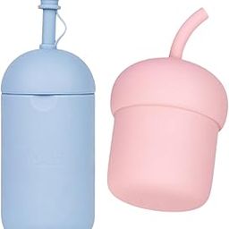 tudd Silicone Buddy Bottle for Baby 6 to 12 Months with Straw | Blue with Mini Sip | Spill-Proof Silicone Straw Cup for Kids | Pink-image-16