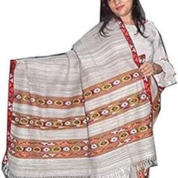 PURE YAK WOOL ANGORA TRIPLE BORDER KULLU SHAWL-image-18
