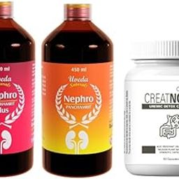 Uveda Naturals Creatnorm 60 Capsules | Nephro Panchamrit And Panchamrit Plus 450ml each (15 days combo(1 bottle each))-24