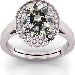 8.00 Ratti 7.50 Carat Zircon Ring Diamond Silver Plated Ring American Diamond Zircon Stone Metal Adjustable Ring for Men and Women-image-32