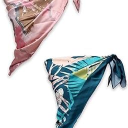 Women's Polyester Satin Silk Square Digital Printed Scarf || Dupatta || Stole || Beach Wear || Fashion Accesorries || Bandana || Head Scarf || Hair Wrap-image-11