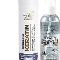 Global Zone Luxurious Keratin Conditioner & Nanoplastia Hair Serum Combo | Intense Repair for Dry, Frizzy, Damaged Hair | 98% Repair Formula | Sulfate-Free & Paraben-Free | Smooth, Shiny, Frizz-Free Hair | 300ml + 100ml | Unisex-image-118