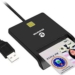 Zoweetek® DOD Military USB Common Access CAC Smart Card Reader For SIM /ATM/IC/ID Card Single Smart Card Reader-16
