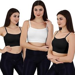 Women's Seamless Sports Bra,Nude,Comfortable Wide Straps,Art Women's Cottton Non Padded Non-Wired T-Shirt Bra Magical Bra (Free Size) Black,White,Black Colour(Pack of 3)-picture-11