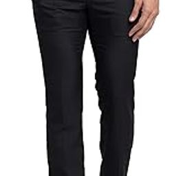 Men's Poly Viscose Blend Structure Pattern Slim Fit Flat Front Formal Trouser-picture-3