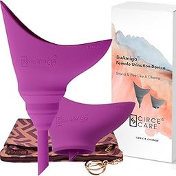CIRCE CARE 2nd Gen SuAmiga Collapsible Female Urination Device Upgraded (Firm Top for Better Seal); Women Pee Funnel with Chic Waterproof Bag; Portable Female Urinal to Pee Standing Up (Size- Petite)-picture-16