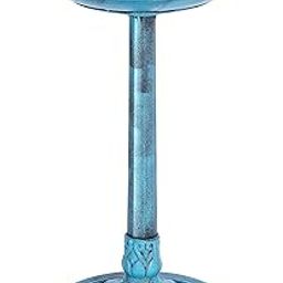 28 Inch Height Polyresin Lightweight Antique Outdoor Garden Bird Bath Blue-image-60