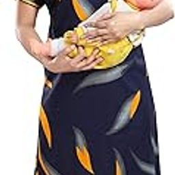 � Women's Navy Cotton Feeding/Nursing/Maternity Nighty(Size:Free Length:55" Bust:44")-picture-36