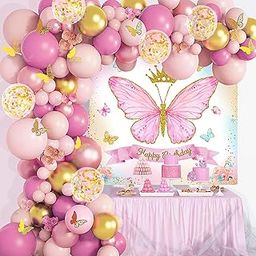 Special You 65Pcs Butterfly Theme Birthday Decorations, Butterfly Poster, Pastel Balloons for Decoration, Birthday Decoration Kit for Girls, Wallpaper for Walls, Birthday Decor Items-image-6